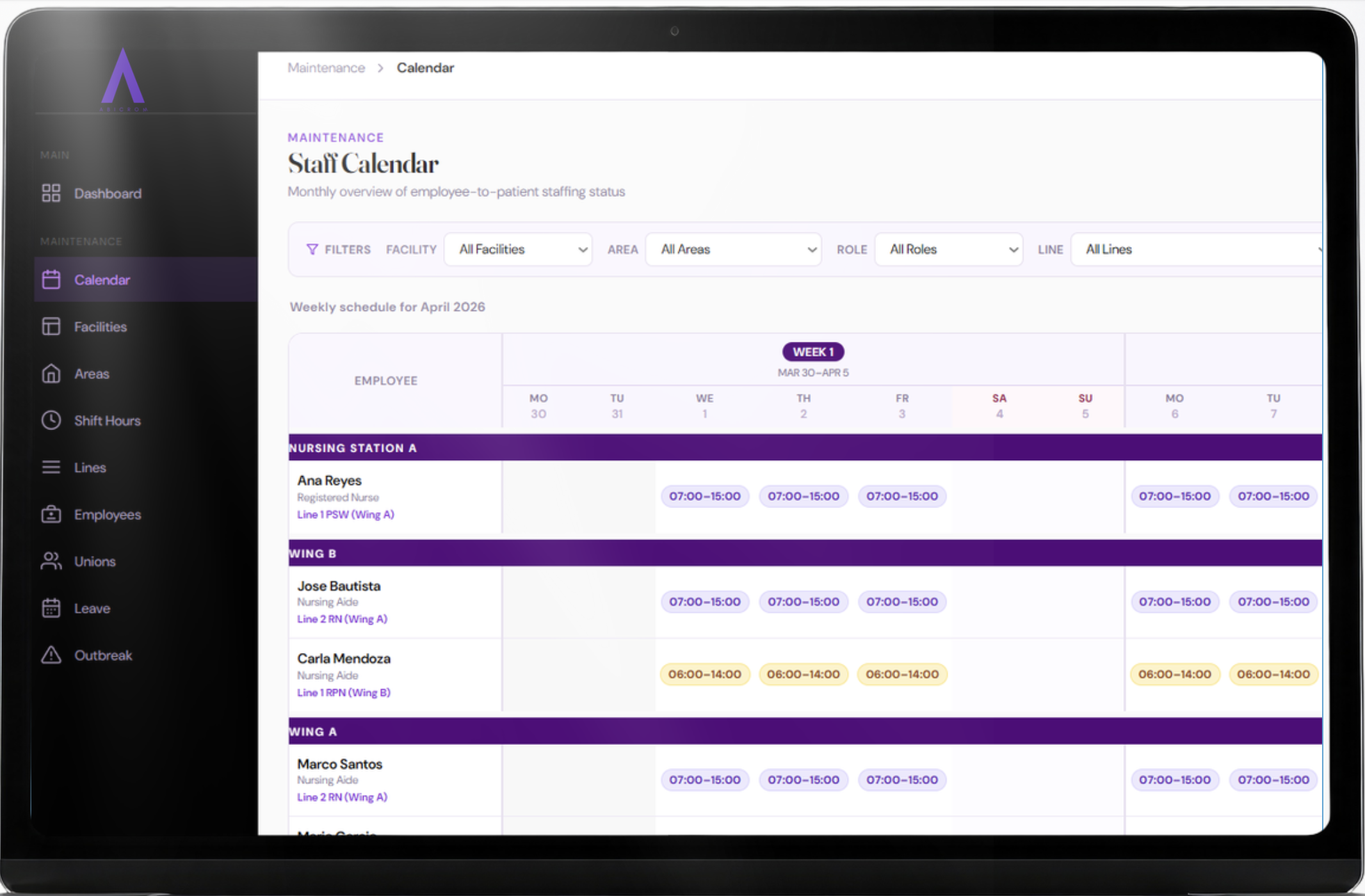 Scheduling system project screenshot